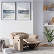 Hawthorne Collections Transitional Polyester Microfiber Recliner in Beige