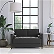 Hawthorne Collections Transitional Fabric Loveseat in Heather Gray