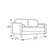 Hawthorne Collections Transitional Fabric Loveseat in Heather Gray