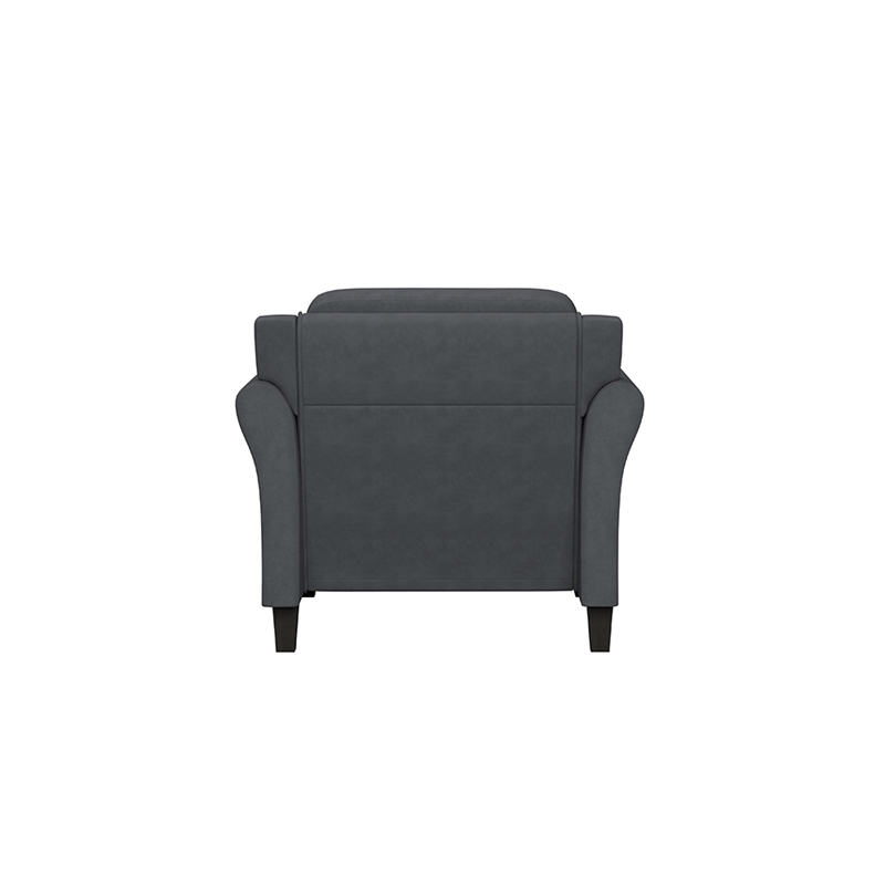 Hawthorne Collections Microfiber Dark Gray Chair Rectangular Upholstered 33.9