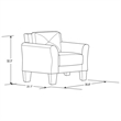 Hawthorne Collections Microfiber Dark Gray Chair Rectangular Upholstered 33.9
