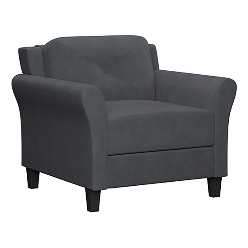 Hawthorne Collections Microfiber Dark Gray Chair Rectangular Upholstered 33.9