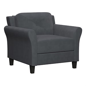 Hawthorne Collections Microfiber Dark Gray Chair Rectangular Upholstered 33.9&quot Unassembled