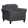 Hawthorne Collections Microfiber Dark Gray Chair Rectangular Upholstered 33.9