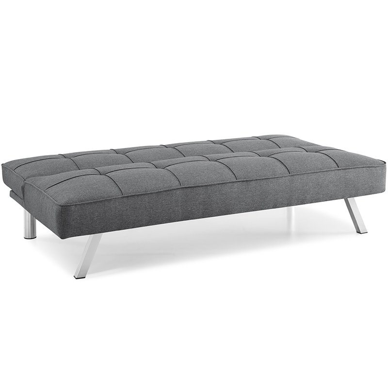 Hawthorne Collections Tufted Contemporary Fabric Sleeper Sofa in Charcoal