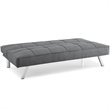 Hawthorne Collections Tufted Contemporary Fabric Sleeper Sofa in Charcoal