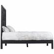 Hawthorne Collections Traditional Hand Carved Floral Wood Queen Bed in Black