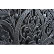 Hawthorne Collections Traditional Hand Carved Floral Wood Queen Bed in Black