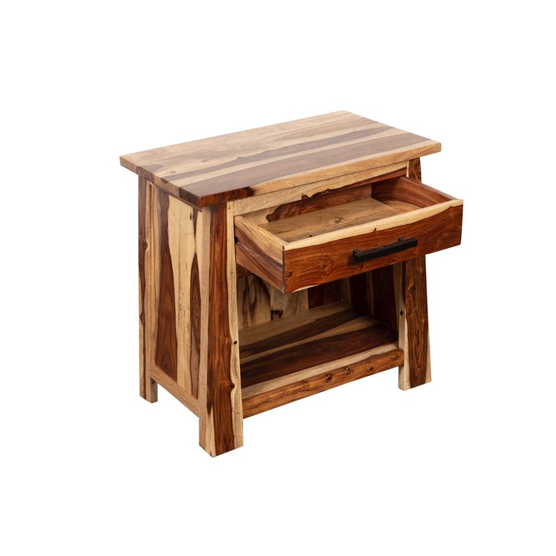 Missoula Solid Wood Brown Nightstand Rectangular 26