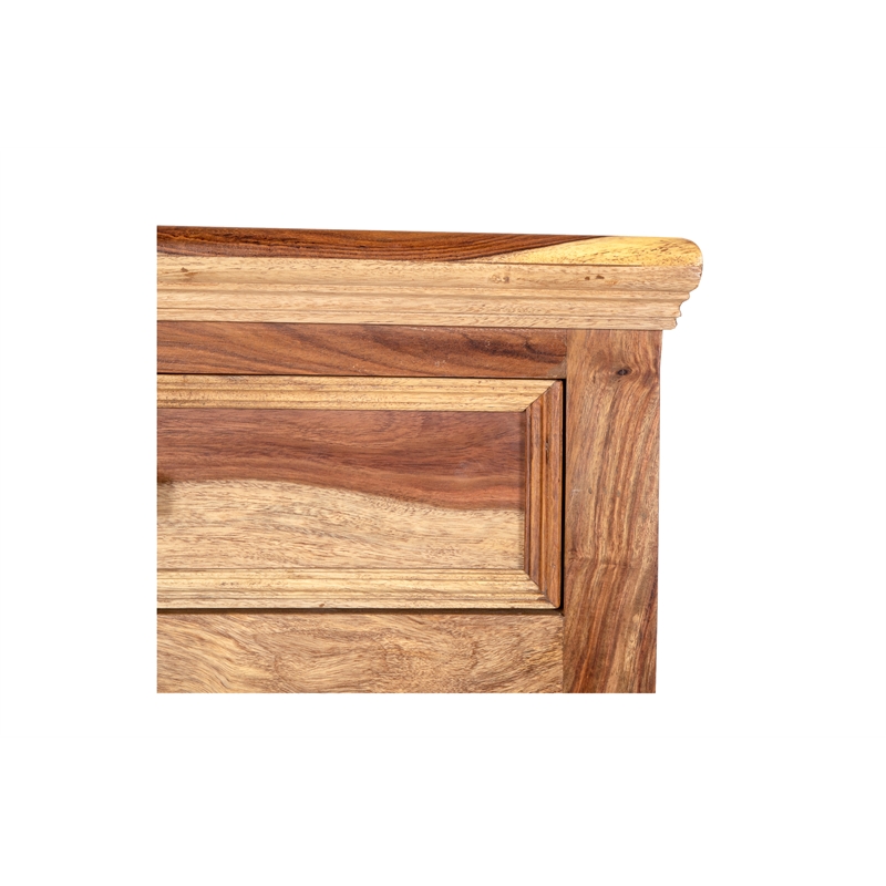 Hawthorne Collections Solid Sheesham Wood Brown Nightstand Rectangular 33