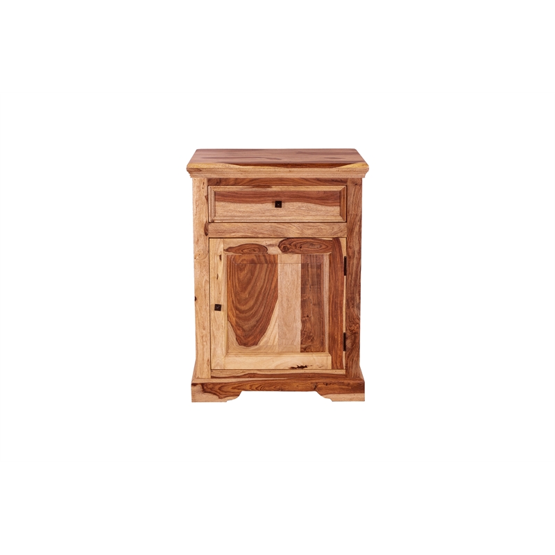 Hawthorne Collections Solid Sheesham Wood Brown Nightstand Rectangular 33