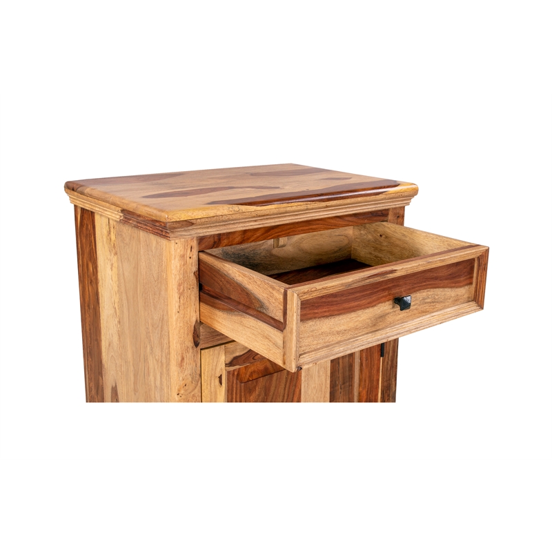 Hawthorne Collections Solid Sheesham Wood Brown Nightstand Rectangular 33