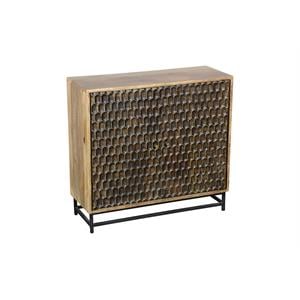Honeycomb Solid Mango Wood Two Door Cabinet