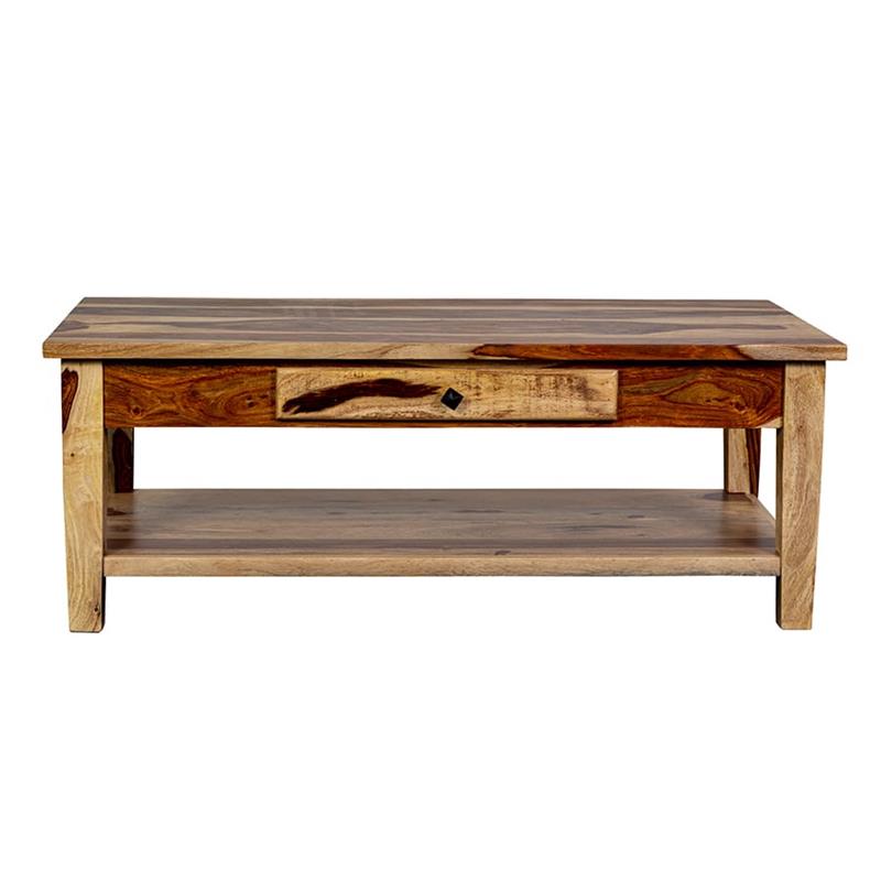 Sante Fe Solid Sheesham Wood Coffee Table w/ Drawer