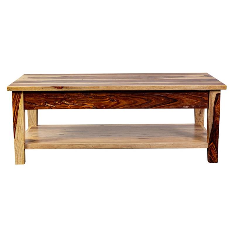 Sante Fe Solid Sheesham Wood Coffee Table w/ Drawer