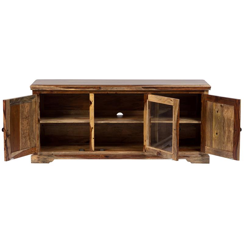 Hawthorne Collections Solid Wood Brown TV Stand Rectangular 64