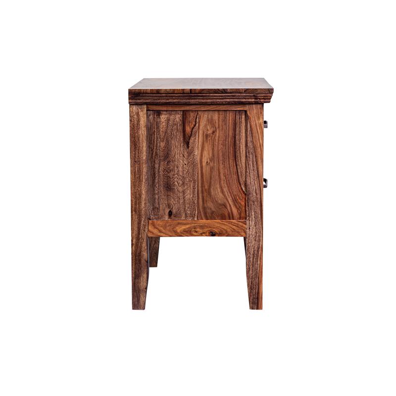 Sonora Solid Sheesham Wood Brown Nightstand Rectangular