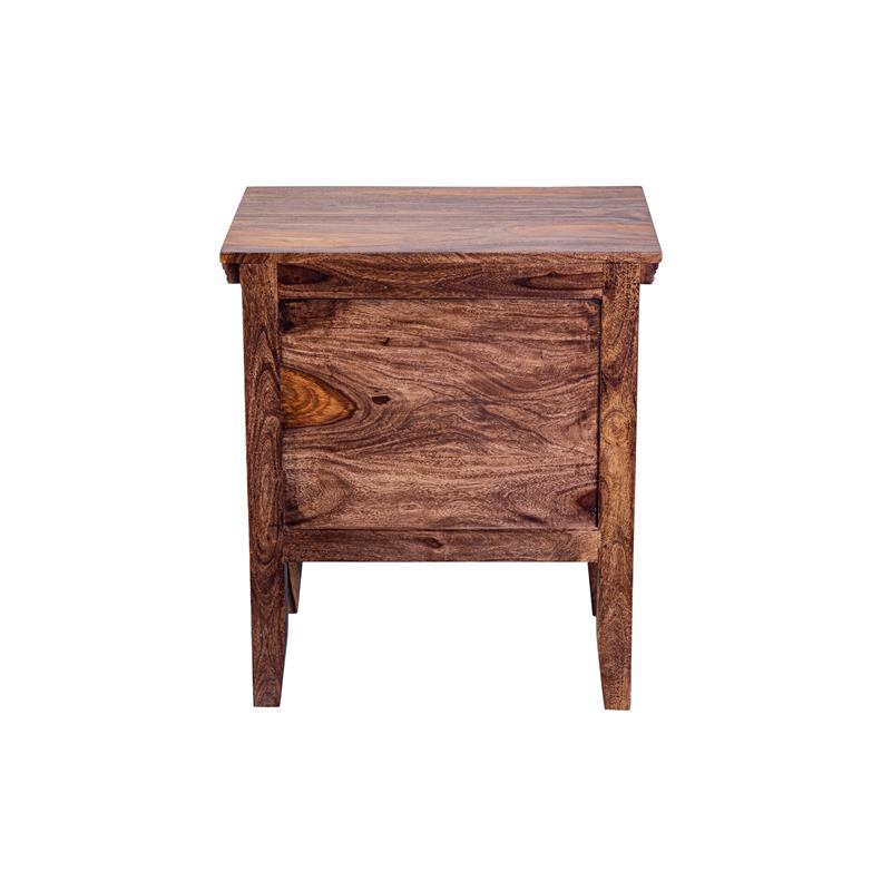 Sonora Solid Sheesham Wood Brown Nightstand Rectangular