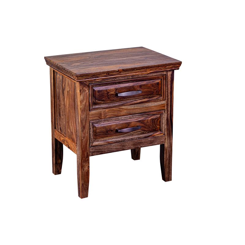 Sonora Solid Sheesham Wood Brown Nightstand Rectangular