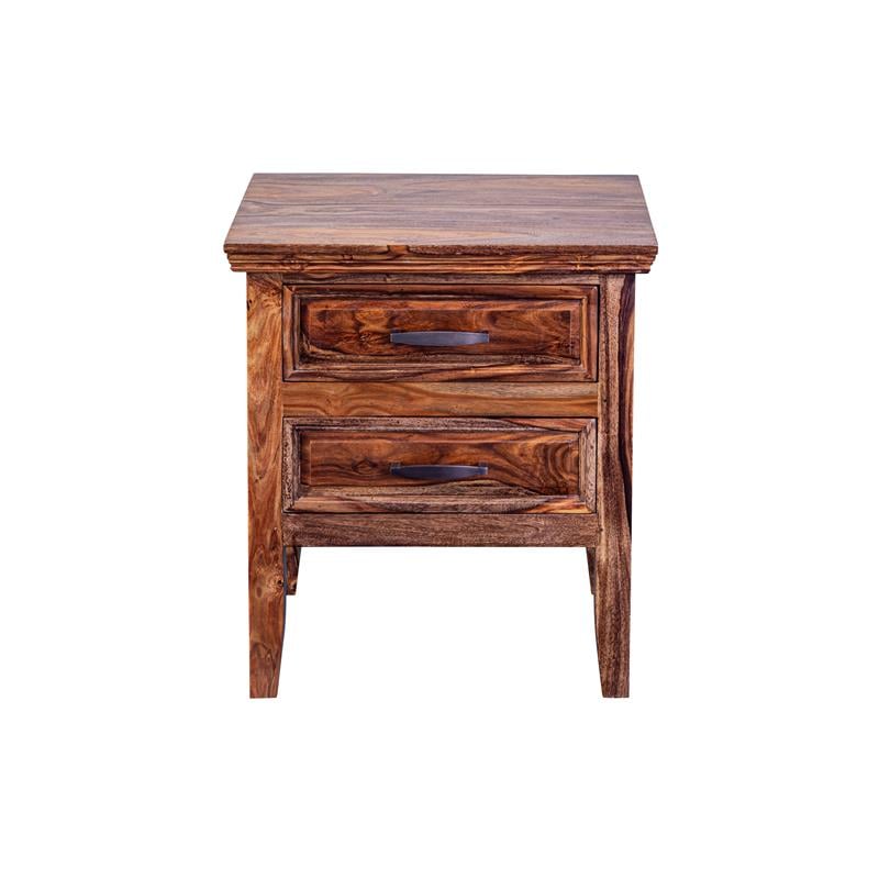 Sonora Solid Sheesham Wood Brown Nightstand Rectangular