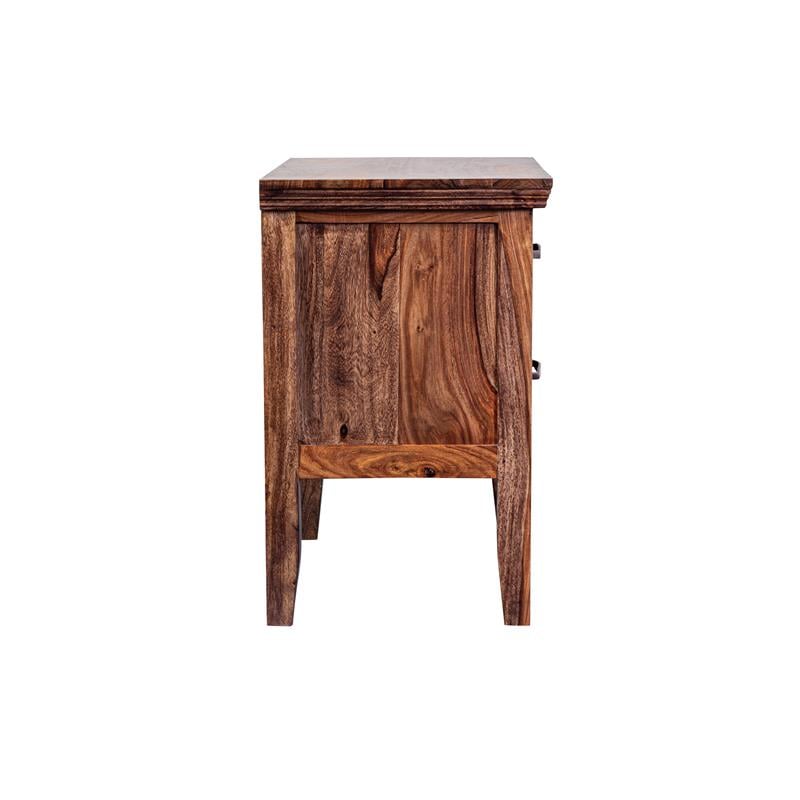 Sonora Solid Sheesham Wood Brown Nightstand Rectangular
