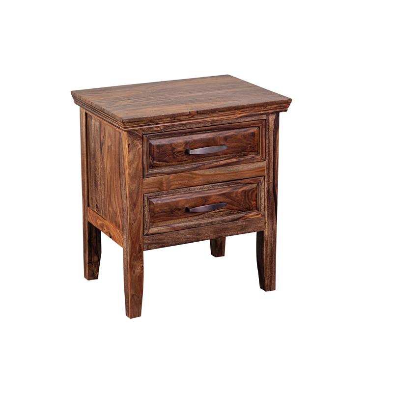 Sonora Solid Sheesham Wood Brown Nightstand Rectangular