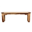 Hawthorne Collections Solid Sheesham Wood Natural Dining Bench Rectangular Handcrafted 54