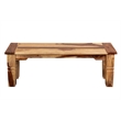 Hawthorne Collections Solid Sheesham Wood Natural Dining Bench Rectangular Handcrafted 54