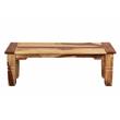 Hawthorne Collections Solid Sheesham Wood Natural Dining Bench Rectangular Handcrafted 54