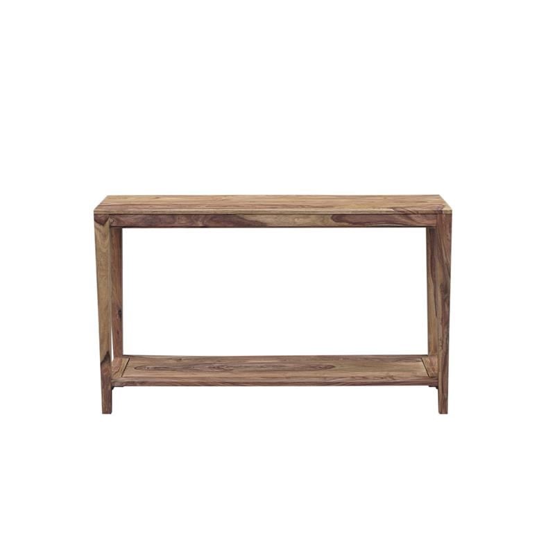 Hawthorne Collections Solid Sheesham Wood Brown Console Table Rectangular Natural Honey Finish 50
