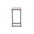Hawthorne Collections Marble Pavia C Table with Metal Frame in White (Set of 2)