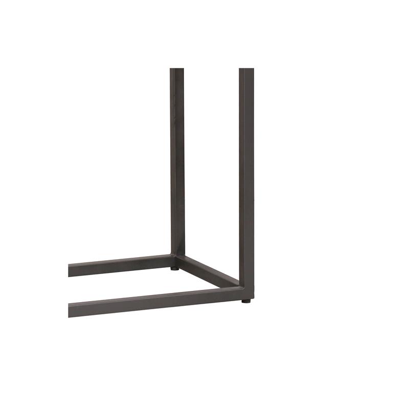 Hawthorne Collections Marble Pavia C Table with Metal Frame in White (Set of 2)