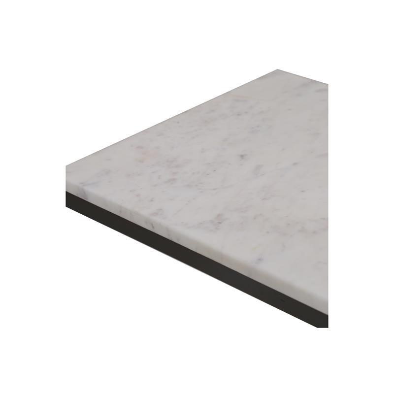Hawthorne Collections Marble Pavia C Table with Metal Frame in White (Set of 2)