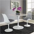 Hawthorne Collections Wood Metal White Dining Table Circle Chip Resistant 39.5