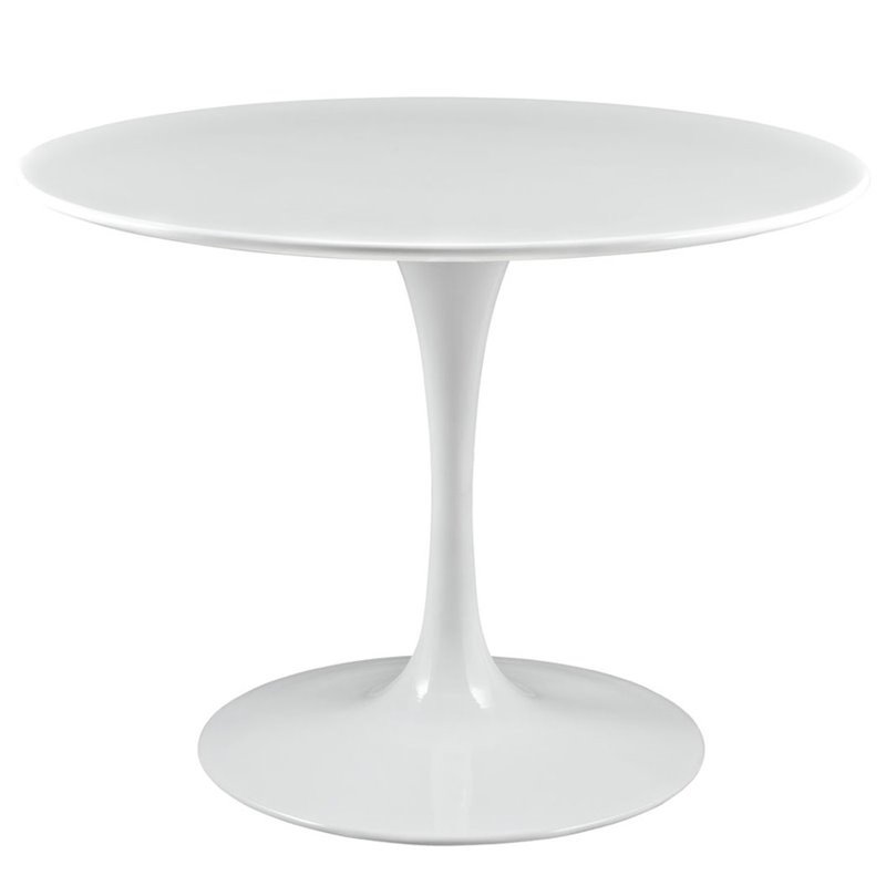 Hawthorne Collections Wood Metal White Dining Table Circle Chip Resistant 39.5
