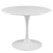 Hawthorne Collections Wood Metal White Dining Table Circle Chip Resistant 39.5