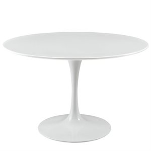 Hawthorne Collections MDF White Dining Table Round Chip Resistant Finish 47&quot Unassembled