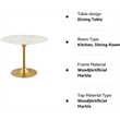 Hawthorne Collections Faux Marble Gold Dining Table Round Scratch Resistant 39.5