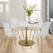 Hawthorne Collections Faux Marble Gold Dining Table Round Scratch Resistant 39.5