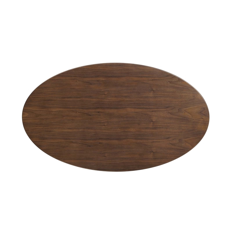 Hawthorne Collections Veneer and MDF Black Walnut Dining Table Oval Chip-Resistant 48