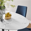 Hawthorne Collections Metal Black/White Dining Table Oval Chip-Resistant 60