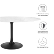 Hawthorne Collections Metal Black/White Dining Table Oval Chip-Resistant 60
