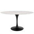 Hawthorne Collections Metal Black/White Dining Table Oval Chip-Resistant 60