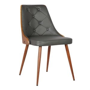 Hawthorne Collections 18.1&quot Modern Faux Leather Dining Chair in Gray