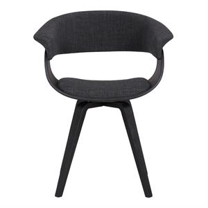 Hawthorne Collections 19&quotH Fabric Dining Chair in Black Brush and Charcoal