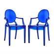 Hawthorne Collections Dining Arm Chair in Blue (Set of 2)