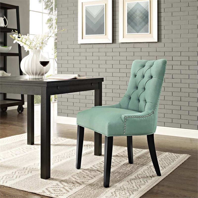Hawthorne Collections 20.5'' Modern Fabric Dining Side Chair in Laguna Green
