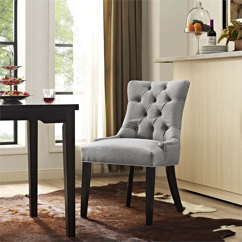 Hawthorne Collections 20.5'' Modern Fabric Dining Side Chair in Light Gray