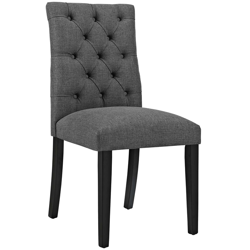 Hawthorne Collections Fabric Upholstered Dining Side Chair in Gray
