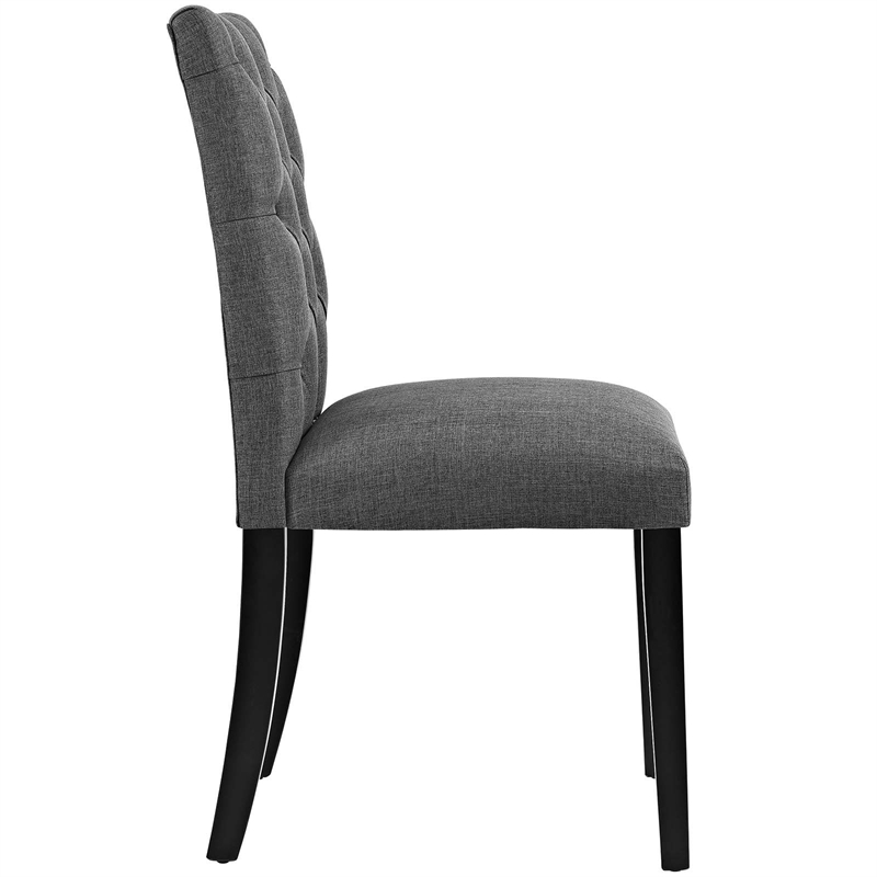 Hawthorne Collections Fabric Upholstered Dining Side Chair in Gray